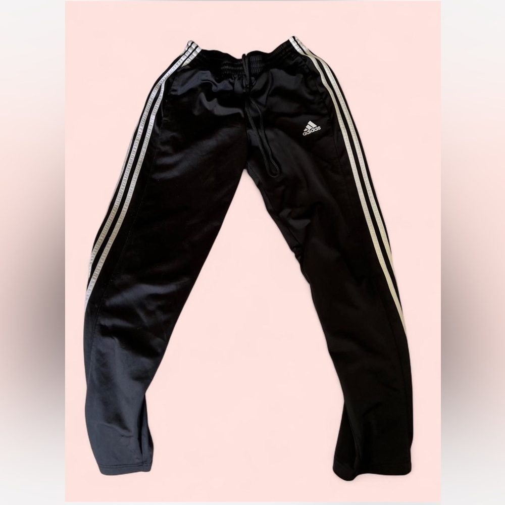 Adidas Black Sweatpants with Signature Stripes